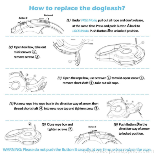 ABS SHELL Retractable Dog Leash adjustable dog leash